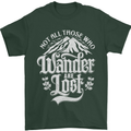 Not All Those Who Wander Are Lost Trekking Mens T-Shirt Cotton Gildan Forest Green