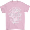 Not All Those Who Wander Are Lost Trekking Mens T-Shirt Cotton Gildan Light Pink