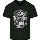 Not All Those Who Wander Are Lost Trekking Mens V-Neck Cotton T-Shirt Black