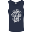 Not All Those Who Wander Are Lost Trekking Mens Vest Tank Top Navy Blue