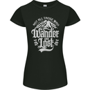 Not All Those Who Wander Are Lost Trekking Womens Petite Cut T-Shirt Black