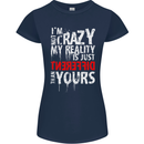 Not Crazy My Reality Is Different Womens Petite Cut T-Shirt Navy Blue