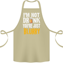 Not Drunk You're Blurry Funny Beer Alcohol Cotton Apron 100% Organic Khaki