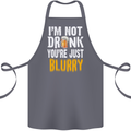Not Drunk You're Blurry Funny Beer Alcohol Cotton Apron 100% Organic Steel