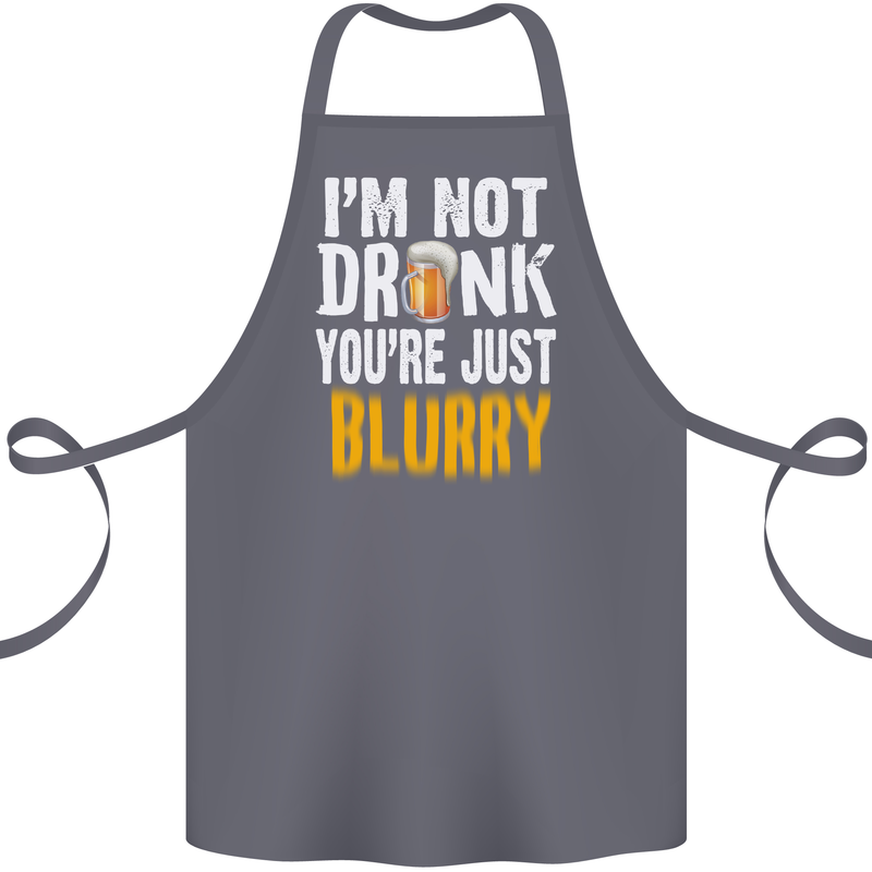 Not Drunk You're Blurry Funny Beer Alcohol Cotton Apron 100% Organic Steel