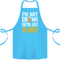 Not Drunk You're Blurry Funny Beer Alcohol Cotton Apron 100% Organic Turquoise