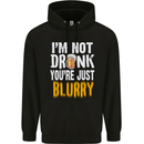 Not Drunk You're Blurry Funny Beer Alcohol Mens 80% Cotton Hoodie Black