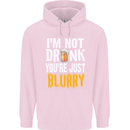 Not Drunk You're Blurry Funny Beer Alcohol Mens 80% Cotton Hoodie Light Pink