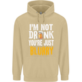 Not Drunk You're Blurry Funny Beer Alcohol Mens 80% Cotton Hoodie Sand
