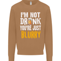 Not Drunk You're Blurry Funny Beer Alcohol Mens Sweatshirt Jumper Caramel Latte