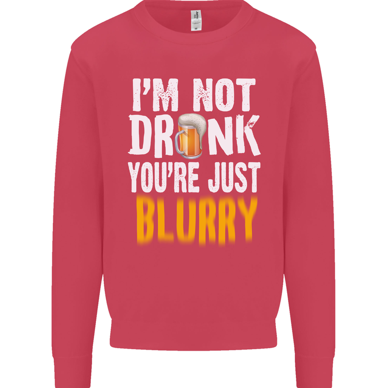 Not Drunk You're Blurry Funny Beer Alcohol Mens Sweatshirt Jumper Heliconia