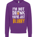 Not Drunk You're Blurry Funny Beer Alcohol Mens Sweatshirt Jumper Purple
