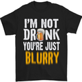 Not Drunk You're Blurry Funny Beer Alcohol Mens T-Shirt Cotton Gildan Black
