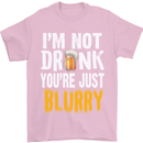 Not Drunk You're Blurry Funny Beer Alcohol Mens T-Shirt Cotton Gildan Light Pink