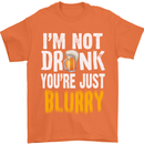 Not Drunk You're Blurry Funny Beer Alcohol Mens T-Shirt Cotton Gildan Orange