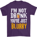 Not Drunk You're Blurry Funny Beer Alcohol Mens T-Shirt Cotton Gildan Purple
