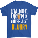 Not Drunk You're Blurry Funny Beer Alcohol Mens T-Shirt Cotton Gildan Royal Blue