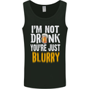 Not Drunk You're Blurry Funny Beer Alcohol Mens Vest Tank Top Black