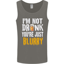 Not Drunk You're Blurry Funny Beer Alcohol Mens Vest Tank Top Charcoal