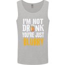 Not Drunk You're Blurry Funny Beer Alcohol Mens Vest Tank Top Sports Grey