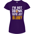 Not Drunk You're Blurry Funny Beer Alcohol Womens Petite Cut T-Shirt Purple