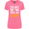 Not Drunk You're Blurry Funny Beer Alcohol Womens Wider Cut T-Shirt Azalea