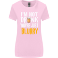 Not Drunk You're Blurry Funny Beer Alcohol Womens Wider Cut T-Shirt Light Pink