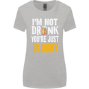 Not Drunk You're Blurry Funny Beer Alcohol Womens Wider Cut T-Shirt Sports Grey