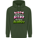 Not Having Kids the Dog is Allergic Funny Mens 80% Cotton Hoodie Forest Green