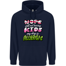 Not Having Kids the Dog is Allergic Funny Mens 80% Cotton Hoodie Navy Blue