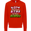 Not Having Kids the Dog is Allergic Funny Mens Sweatshirt Jumper Bright Red