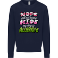 Not Having Kids the Dog is Allergic Funny Mens Sweatshirt Jumper Navy Blue