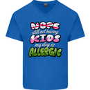 Not Having Kids the Dog is Allergic Funny Mens V-Neck Cotton T-Shirt Royal Blue