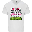 Not Having Kids the Dog is Allergic Funny Mens V-Neck Cotton T-Shirt White