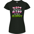 Not Having Kids the Dog is Allergic Funny Womens Petite Cut T-Shirt Black
