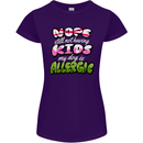 Not Having Kids the Dog is Allergic Funny Womens Petite Cut T-Shirt Purple