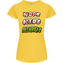 Not Having Kids the Dog is Allergic Funny Womens Petite Cut T-Shirt Yellow