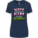 Not Having Kids the Dog is Allergic Funny Womens Wider Cut T-Shirt Navy Blue