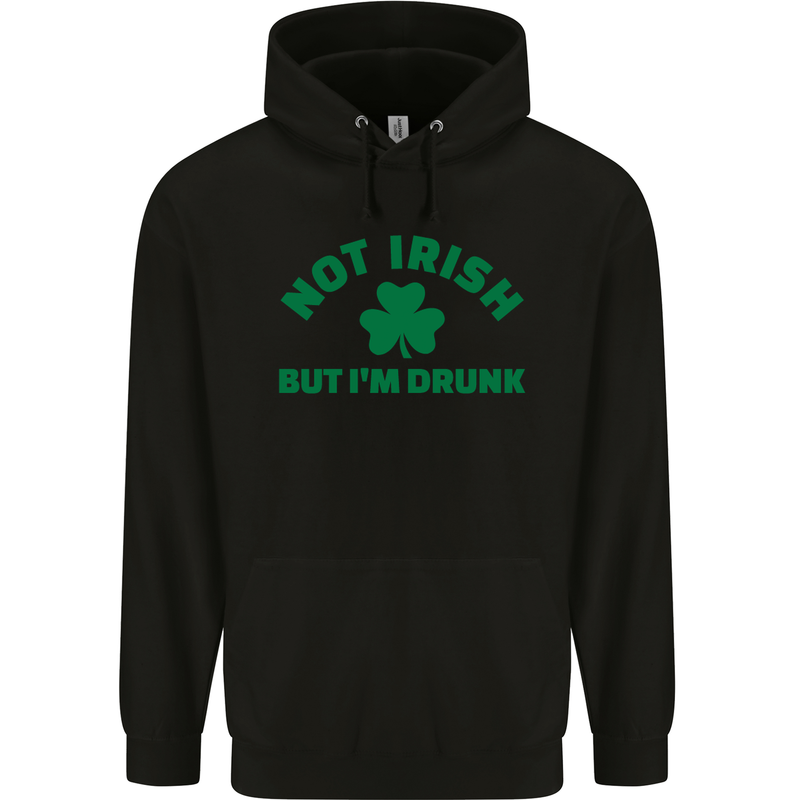 Not Irish but Im Drunk St Patricks Day Beer Mens 80% Cotton Hoodie Black