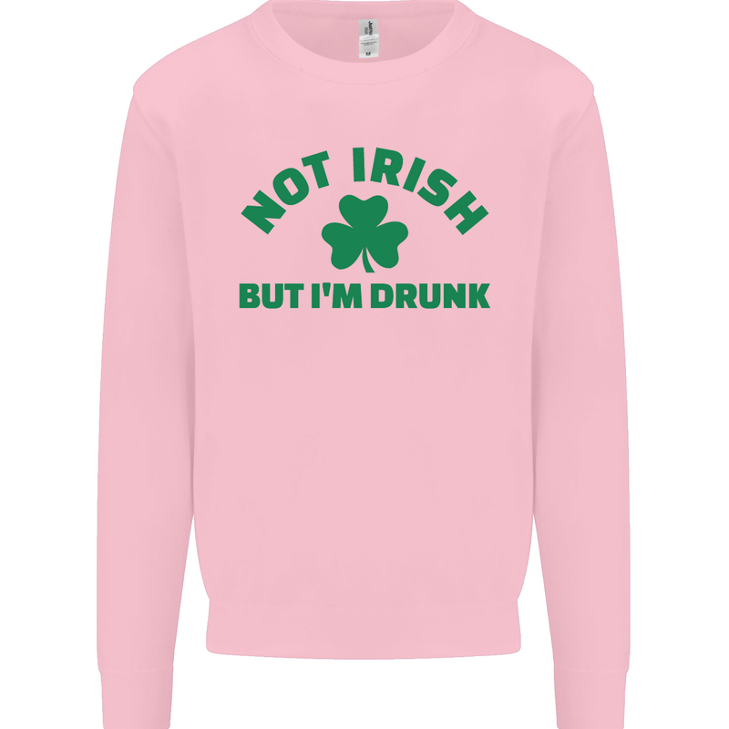 Not Irish but Im Drunk St Patricks Day Beer Mens Sweatshirt Jumper Light Pink