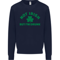Not Irish but Im Drunk St Patricks Day Beer Mens Sweatshirt Jumper Navy Blue