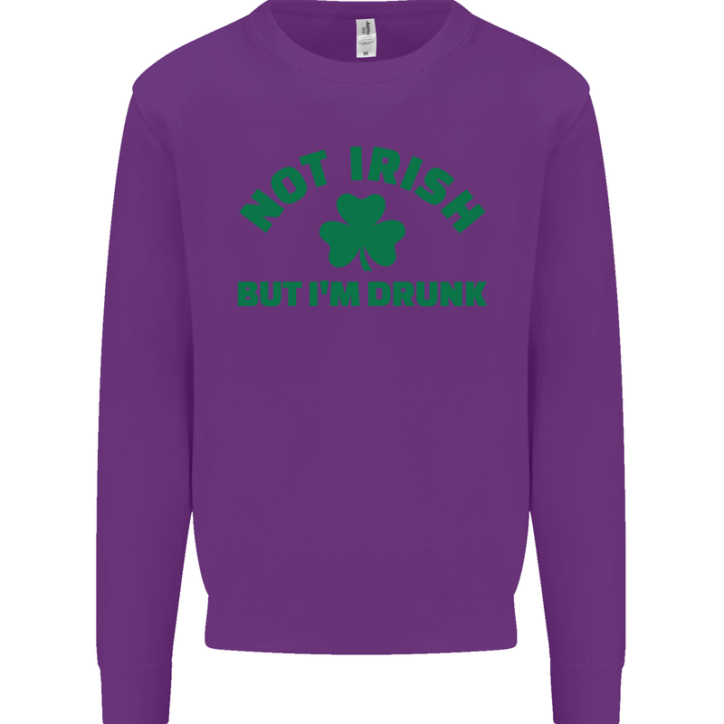 Not Irish but Im Drunk St Patricks Day Beer Mens Sweatshirt Jumper Purple