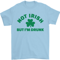 Not Irish but Im Drunk St Patricks Day Beer Mens T-Shirt Cotton Gildan Light Blue
