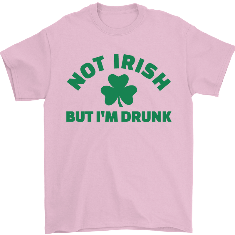 Not Irish but Im Drunk St Patricks Day Beer Mens T-Shirt Cotton Gildan Light Pink