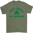 Not Irish but Im Drunk St Patricks Day Beer Mens T-Shirt Cotton Gildan Military Green