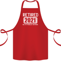 Not My Problem 2021 Retirement Retired Cotton Apron 100% Organic Red