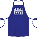 Not My Problem 2021 Retirement Retired Cotton Apron 100% Organic Royal Blue