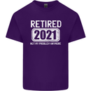 Not My Problem 2021 Retirement Retired Mens Cotton T-Shirt Tee Top Purple