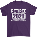 Not My Problem 2021 Retirement Retired Mens T-Shirt Cotton Gildan Purple
