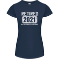 Not My Problem 2021 Retirement Retired Womens Petite Cut T-Shirt Navy Blue